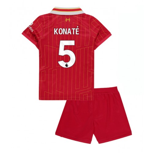 Fotbalové Dres Liverpool Ibrahima Konate #5 Dětské Domácí 2024-25 Krátký Rukáv (+ trenýrky)